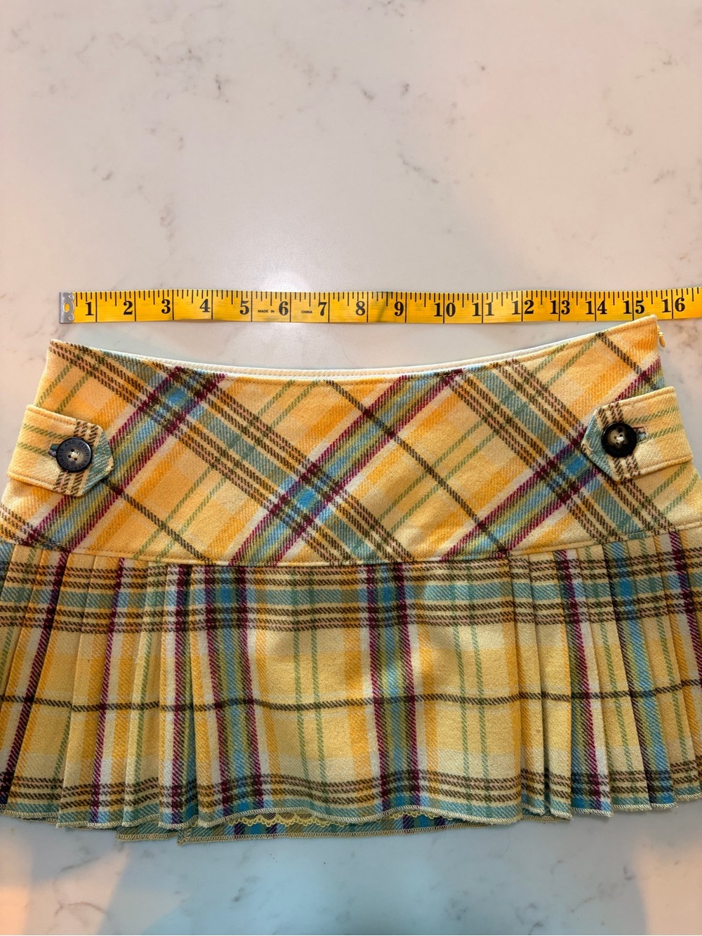 Abercrombie & Fitch Vintage Yellow Plaid Skirt - Picture 6 of 6
